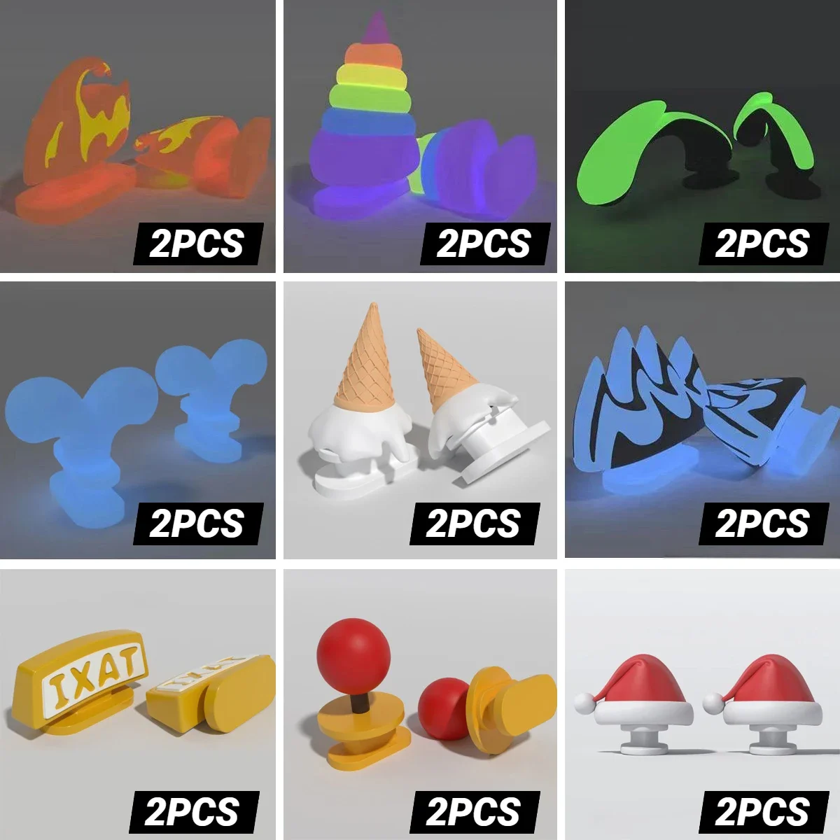 2 шт. светящиеся съемные ласты для шлепанцев блестящие в темноте летние детские