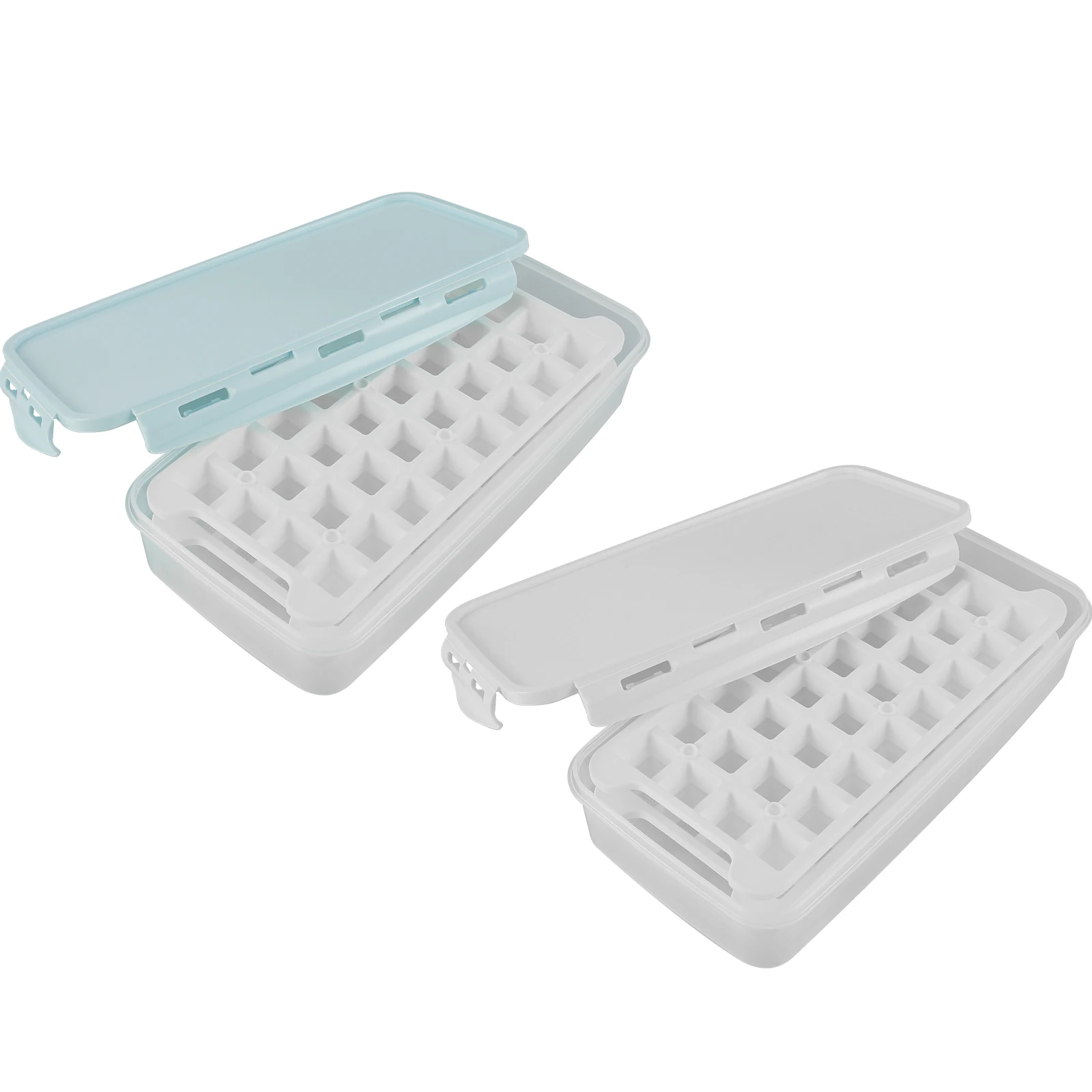 

L Ice Cube Tray with Airtight Lid Reusable Ice Cube Storage Container with Shovel Ice Cube Mould Box Portable Ice Cube Maker