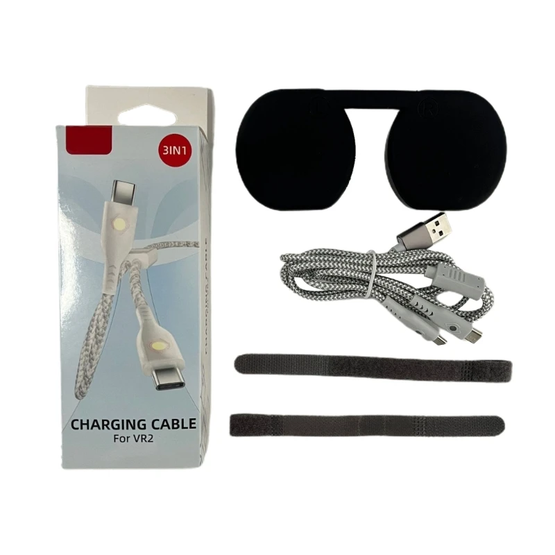 

Lens Caps Protective Cover Type-C Charging Cable 2Straps for PS VR2 Headset