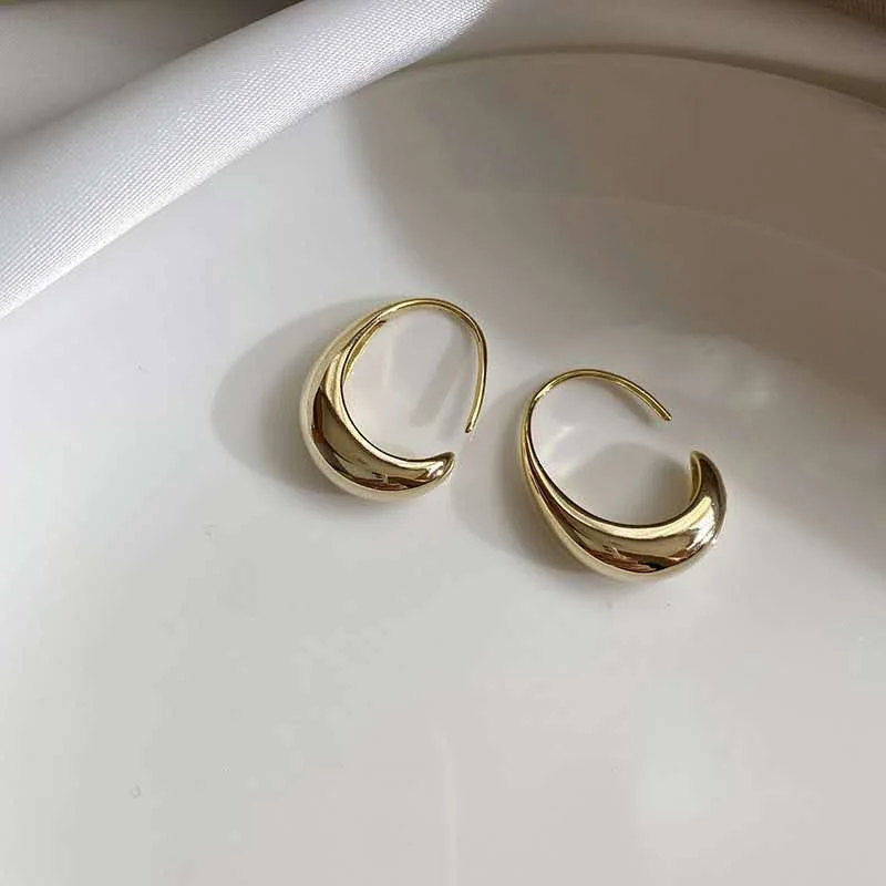 Новинка 2022 Классические Медные металлические серьги для женщин золотистые и