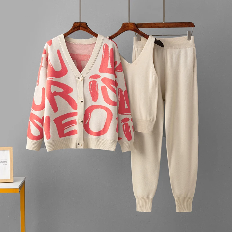 Женский Комплект Спортивной Одежды Trikeatage С Буквенным Принтом