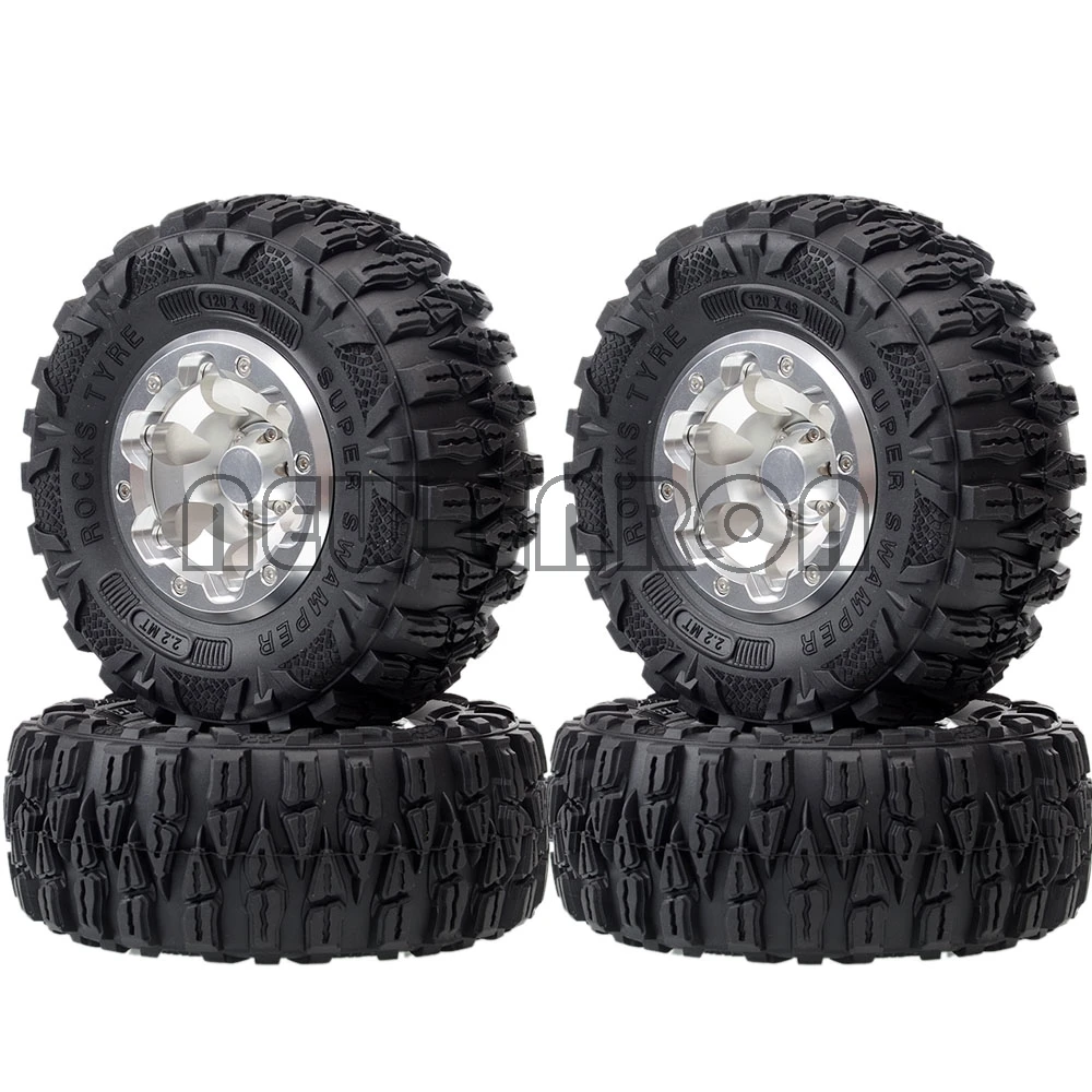 

NEW ENRON 4P Aluminum 2.2" Beadlock Wheels Rims Hub Super Swamper Rocks Tyre Tire 120MM For 1/10 RC Crawler SCX10 II YETI TRX4