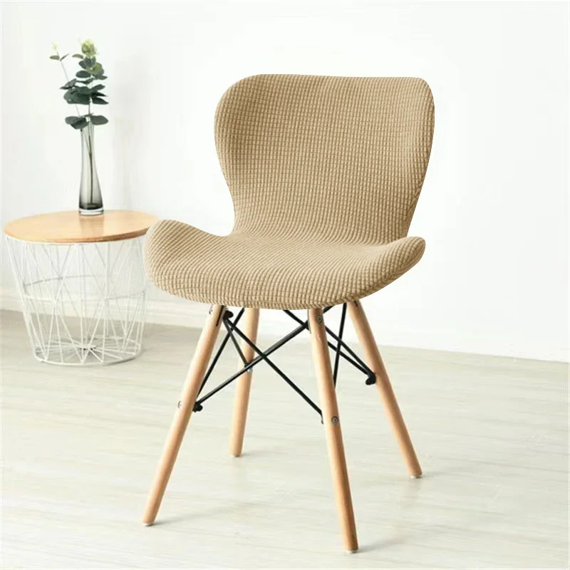 Чехлы на стулья-бабочки из флисовой ткани, эластичный спандекс, изогнутый чехол на обеденный стул, кухонные стулья для отелей, чехлы, сплошной цвет