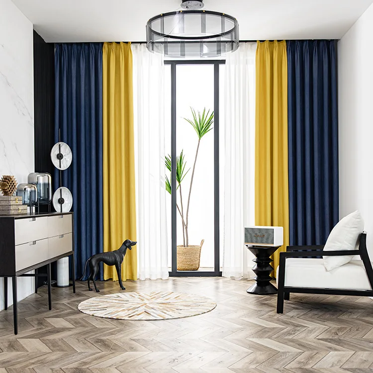 

Шторы из льна и метеорита XD, плотные занавески из хлопка и льна, современные скандинавские шторы с соединением, синие, розовые, желтые, серые