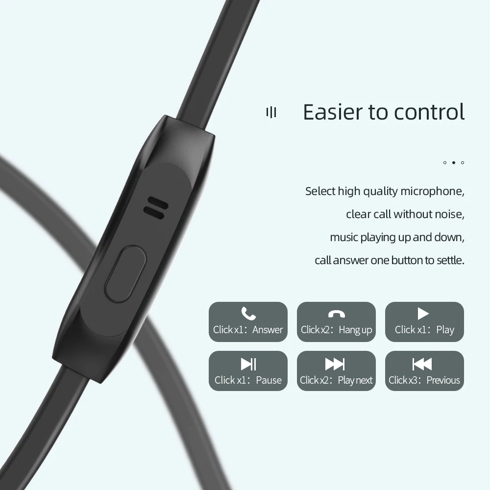 Wired Earphones Extra Bass 3.5mm in Ear Stereo Headphones High Quality Comfortable Fit HIFI Headset with Voice Call Celebrat D7