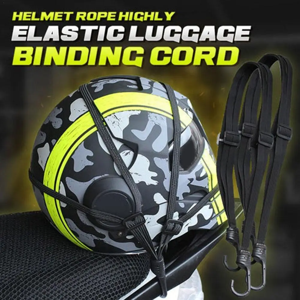 

Helmet Rope Highly Elastic Luggage Binding Cord Motorcycles With Hooks Luggage Strength Strap Elastic Helmet 2 Rope Retract U0i8