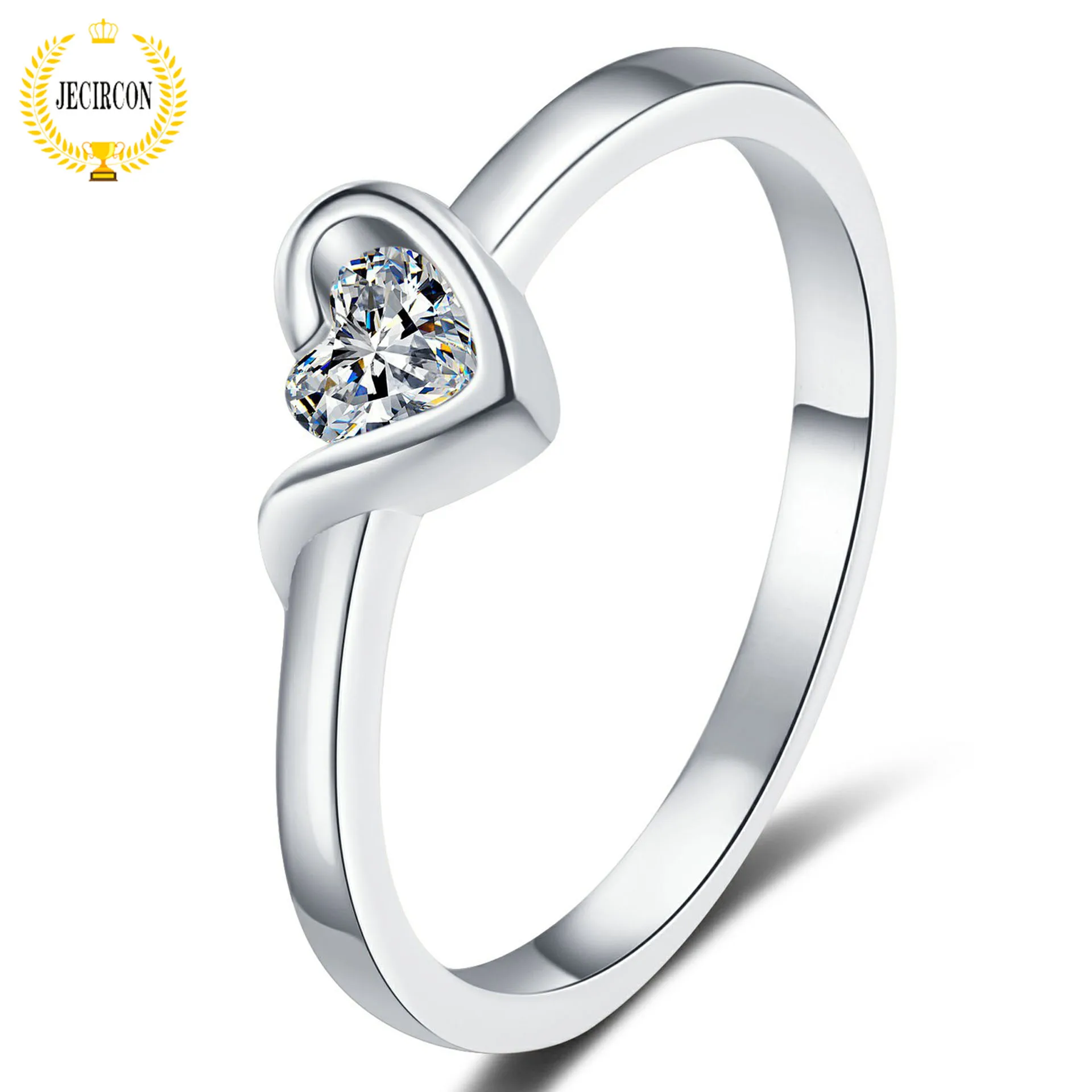 JECIRCON кольцо из стерлингового серебра 925 пробы с муассанитом для женщин стильное