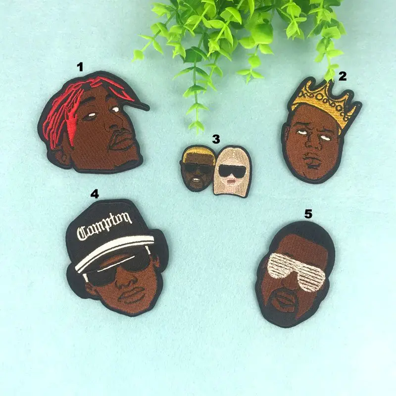 

MIX5Pcs/Lot badge Black people head portrait embroidery Cloth patches Iron on patch for clothing Accessories DIY Garment sticker