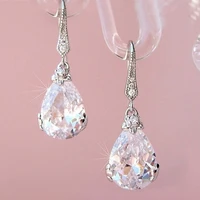 simple stylish water drop dangle earrings elegant crystal for women dance party fashion jewelry giftd499