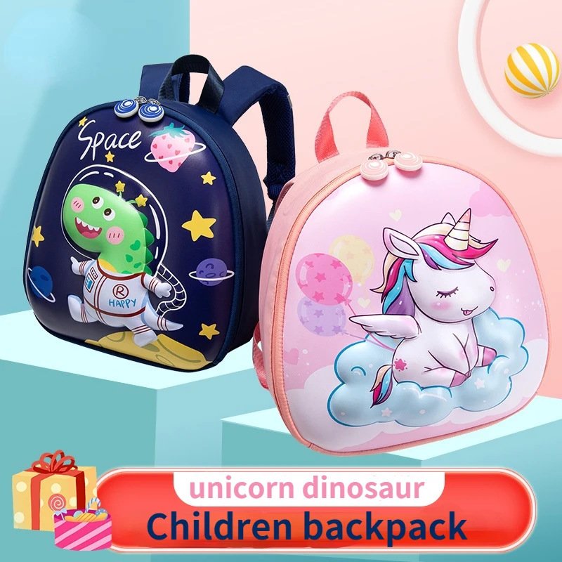 

2022 New School Bags In Kindergarten 3-6 Years Old Anti Lost Little Dinosaur Unicorn Baby Children Schoolbag Large Capacity