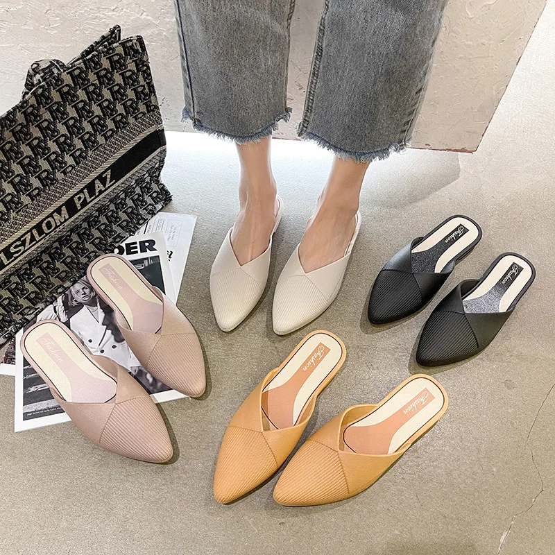 

Женские летние сандалии с заостренным носком, без застежки, в стиле ретро