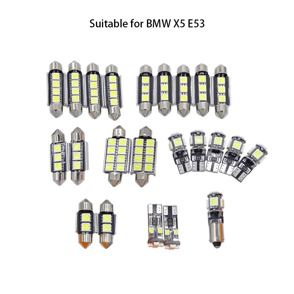 

23pcs/set 12V Car LED Interior Light White Light Car Lamp Kit Replacement for X5 E53 2000-2006