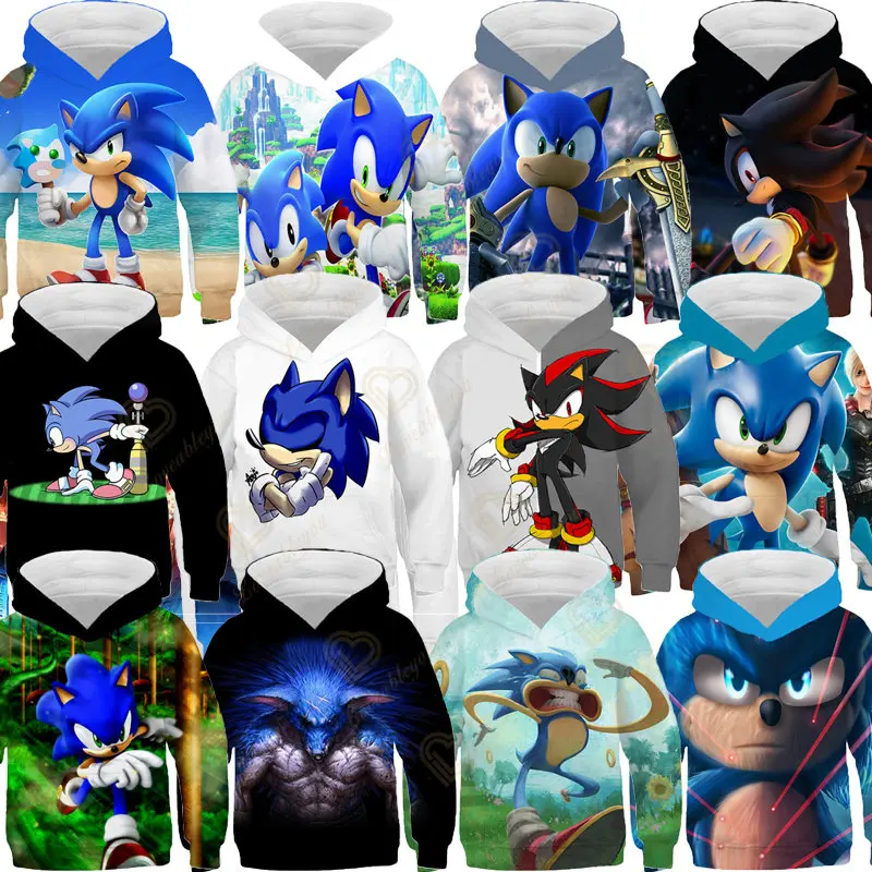 

2023 Sale Anime Hoodie Sonic The Manga Hoodies Cartoon Oversized Streetwear Long Sleeve Men Winter Hooded Sweatshirt