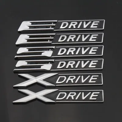 

1X 3D Metal chrome matt Xdrive X drive Sdrive S drive Edrive emblem badge sticker Decal For 3 4 5 6 7 Series X1 X3 X5 E70 X6 E71