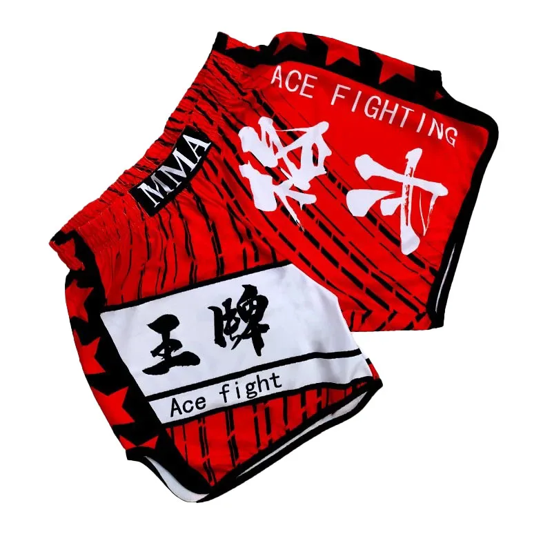

Boxing Pants Printing Muay Thai Shorts Comfortable Kickboxing Fight Grappling MMA Red Boxing Pant Sanda Cheap Wholesale Custom