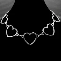 big heart chains choker necklace love hearts link chains self confidence care respect forgive inspired spirit up trust believe