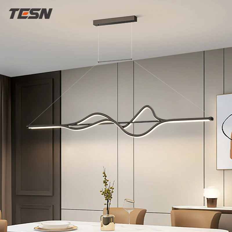 

Dining room lamp chandelier light luxury lamps modern minimalist dining room dining table bar Nordic minimalist strip 2022 new