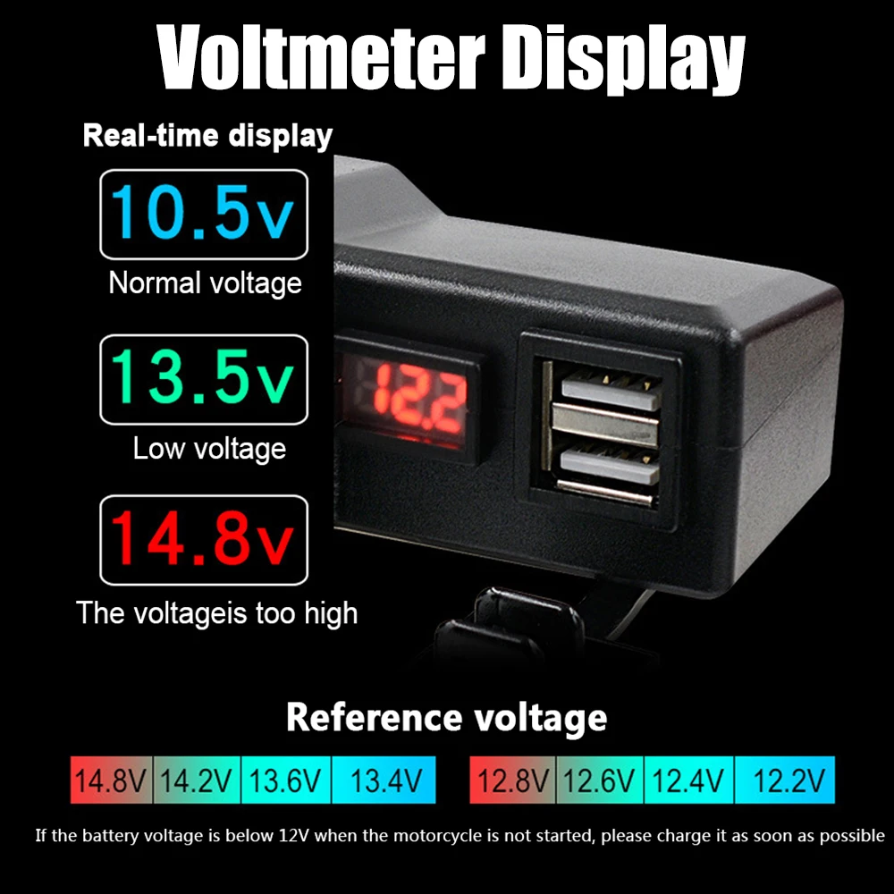 Зарядное устройство USB для мотоцикла 5 В 3 0 А быстрая зарядка с предохранителем 25