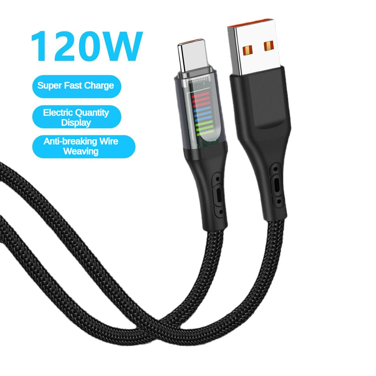 Кабель для быстрой зарядки PD120W Type C — USB Display PD Type-C iPhone 15 Pro Max Plus Xiaomi