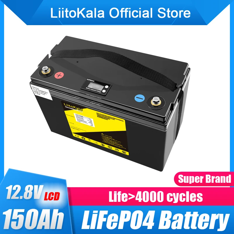 

LiitoKala 12.8V 150Ah Lifepo4 Battery Pack Lithium Iron Phosphate Deep Cycle Batteries for boat motor inverter EU US Tax Free