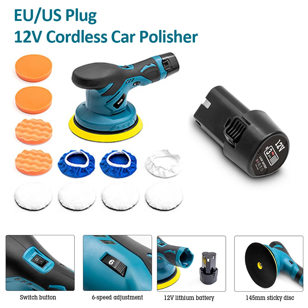 

12V Adjustable Speed Car Polishing Machine Electric Cars Polisher Waxing Machine Automobile Furniture Pulidora Para Automovil