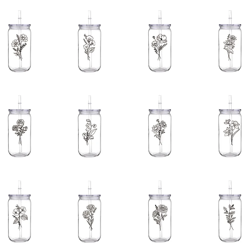 Чашка для домашних животных с принтом на 16 унций и прозрачной крышкой 12 чашек