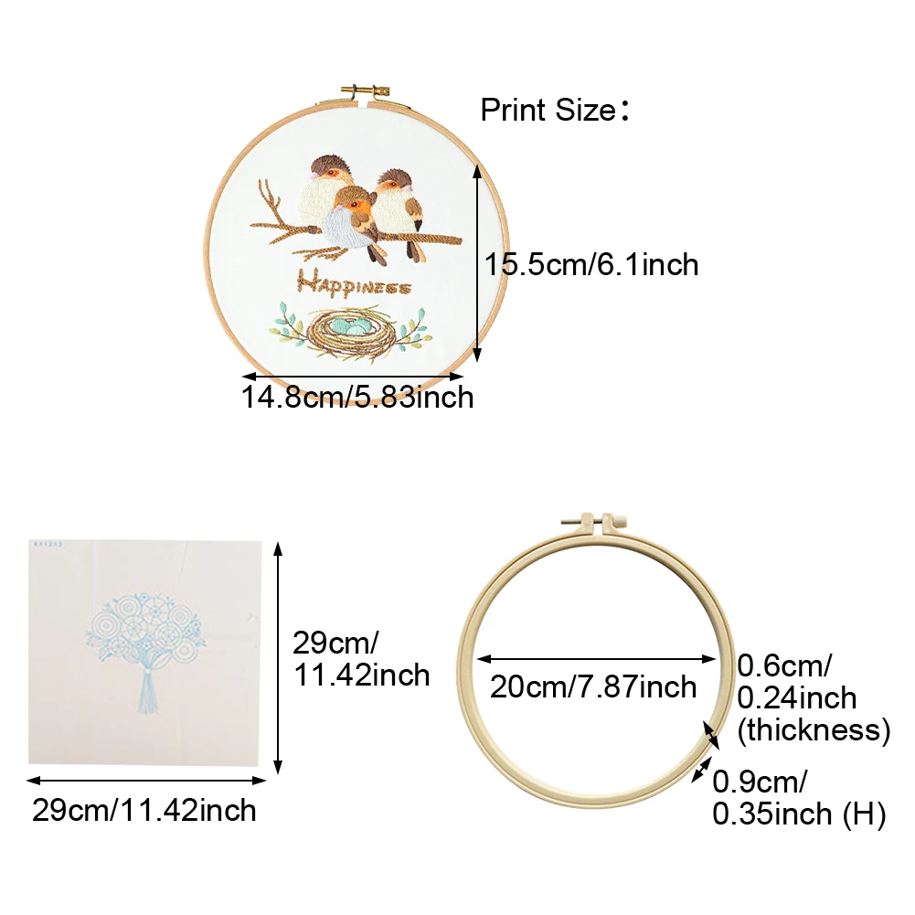 Стартовый набор для вышивания с рисунком птицы нить сделай сам тканевая игла