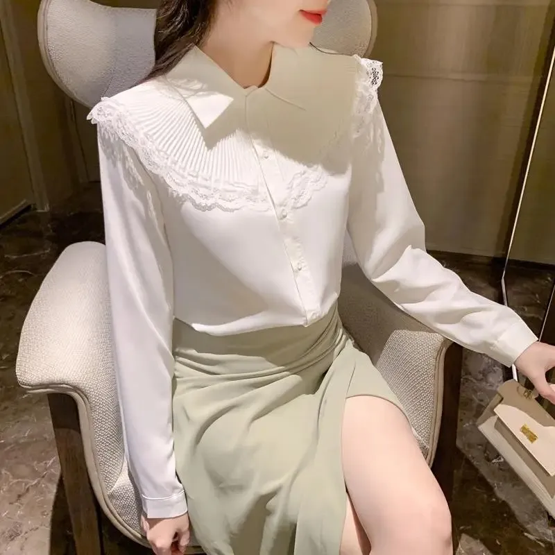 2024 Autumn New Women's Chic Chiffon Blouse French Style Slimming Slims Elegant For Professional Women Shirt