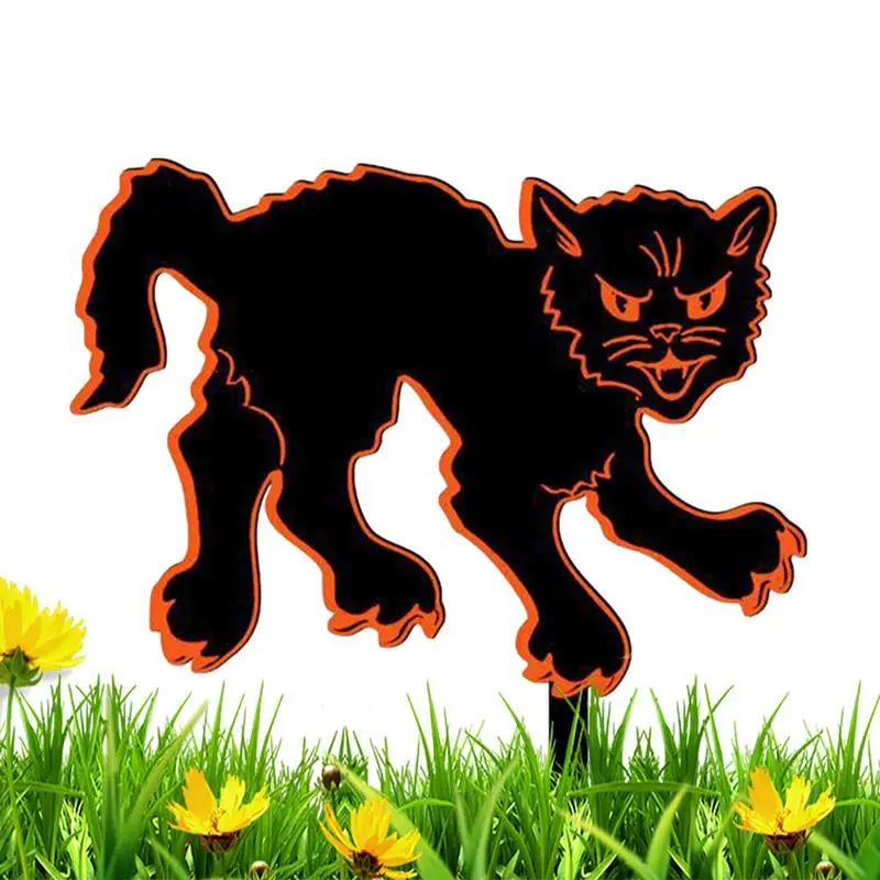 

Украшение для сада в виде черной кошки