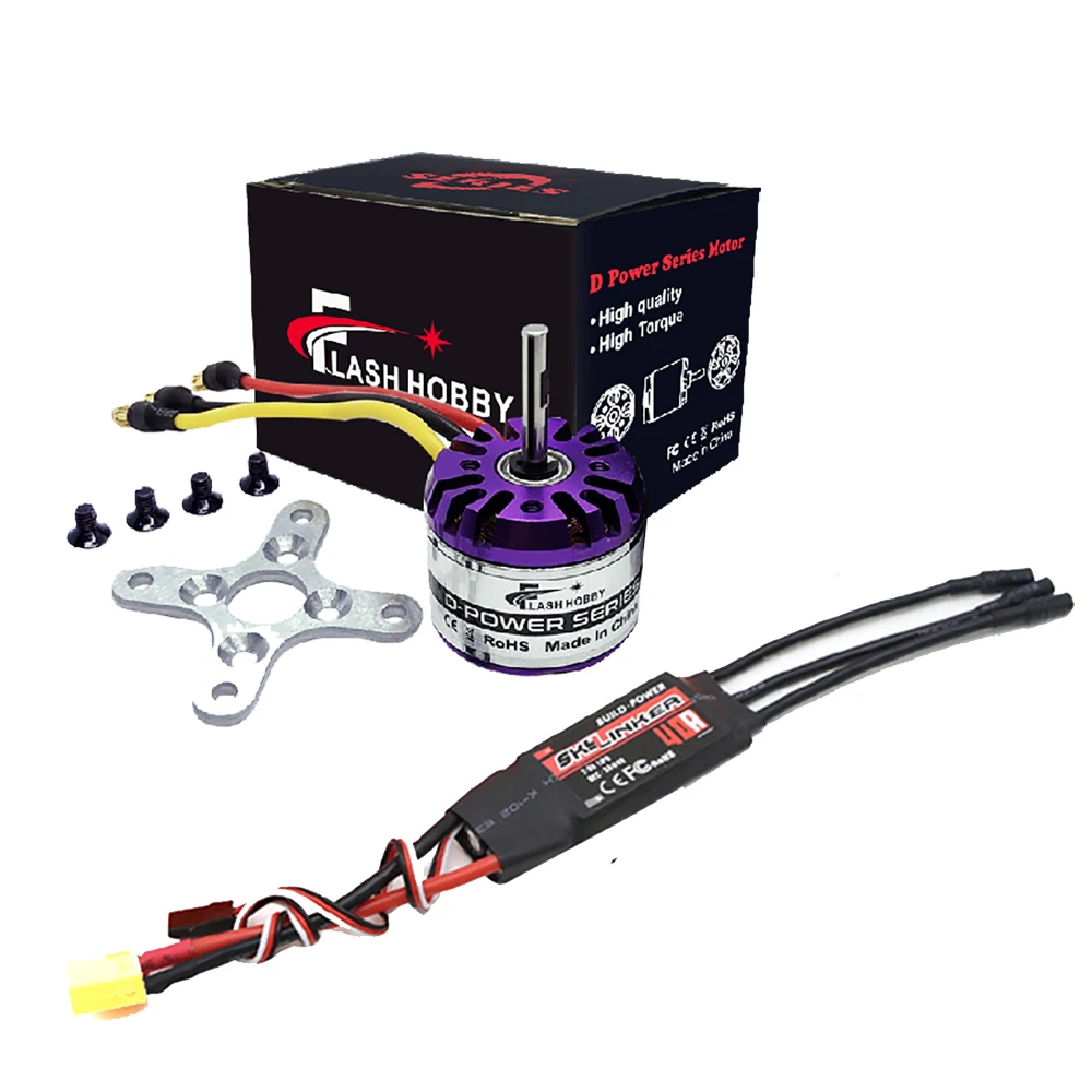 

FLASHHOBBY New H2830 2830 3250KV 3500KV 4000KV Brushless Motor and Hobbywing Skywalker ESC 40A 2-3S for RC Helicopter DIY