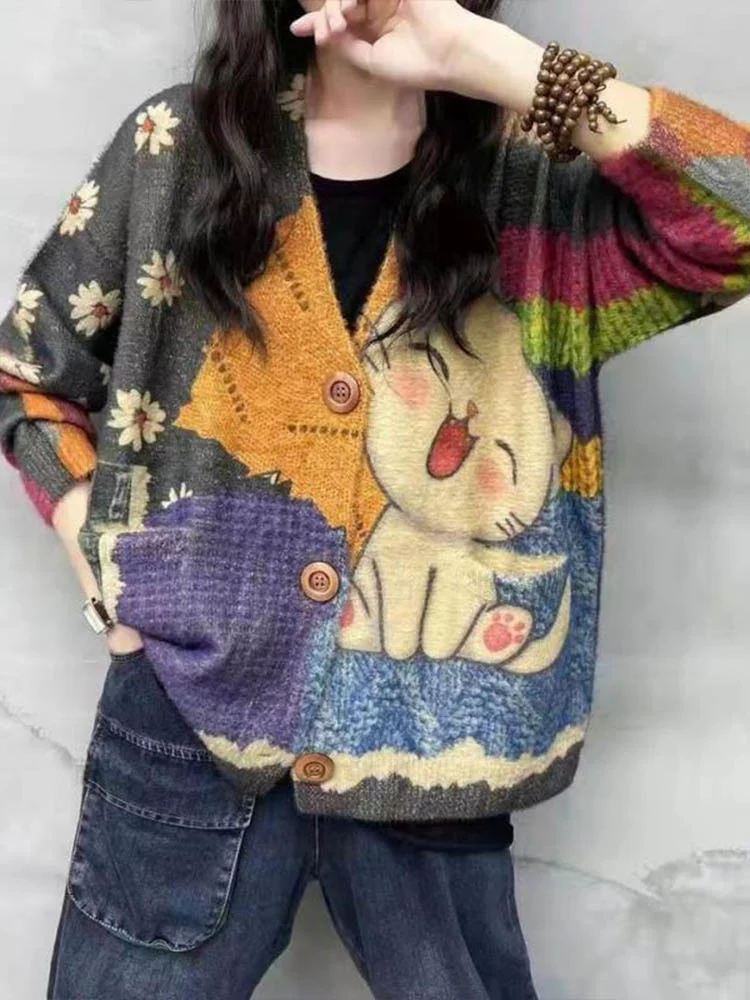 Masss Wasss 2024 Новая зимняя Женская мультяшная трикотажная Дизайнерская одежда