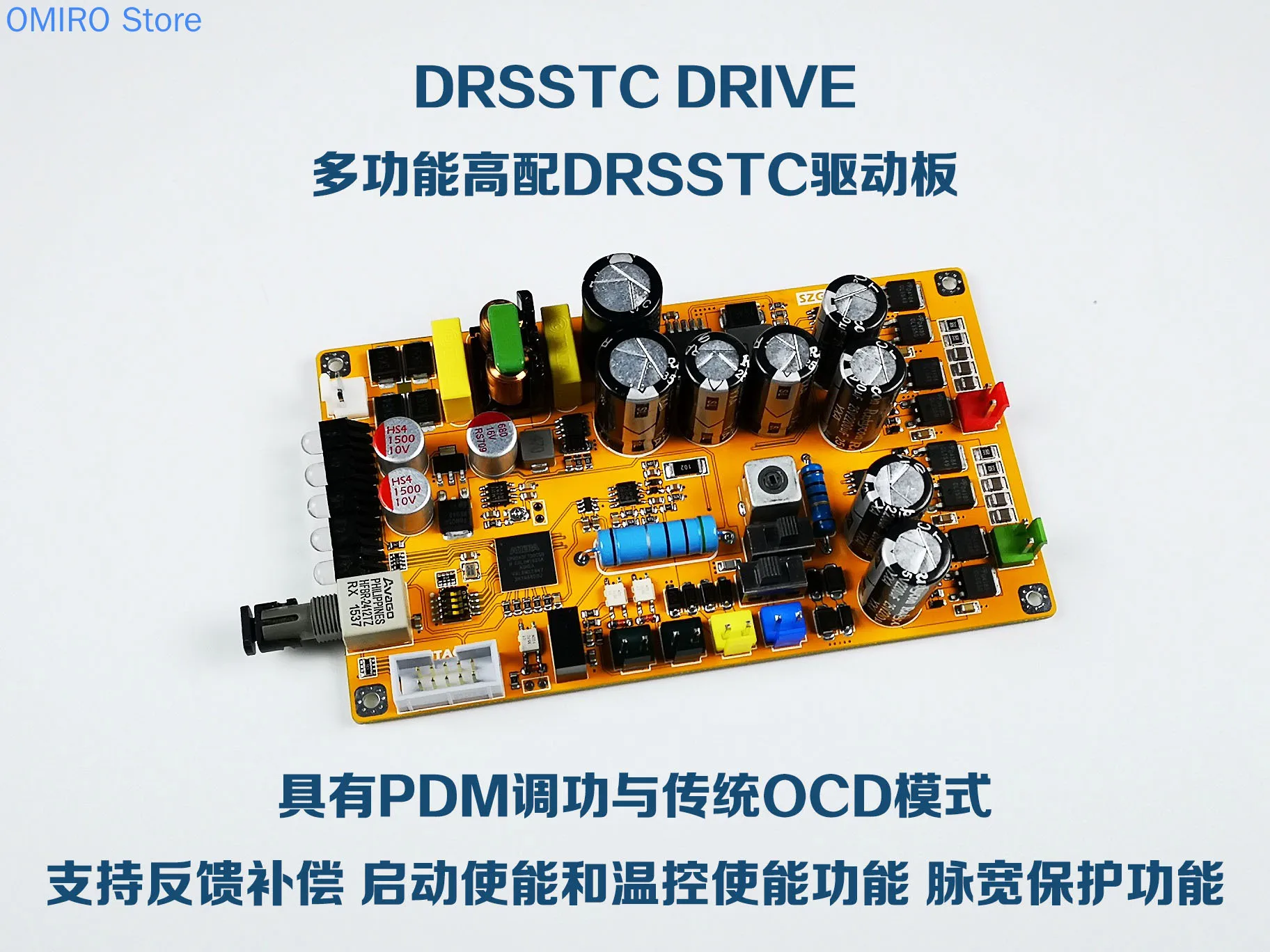 

DRSSTC Finished Product Dual Totem Phase Shift Compensation Driving Plate Dual Resonant Tesla Coil Artificial Lightning