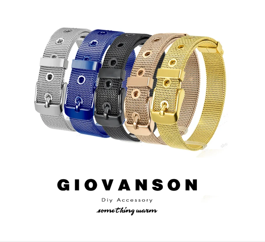 

Stainless Steel Bracelet For Men Resin Mesh Armband Bangles Slide Charms For Jewelry Making Black Blue Rose Color Women Gift
