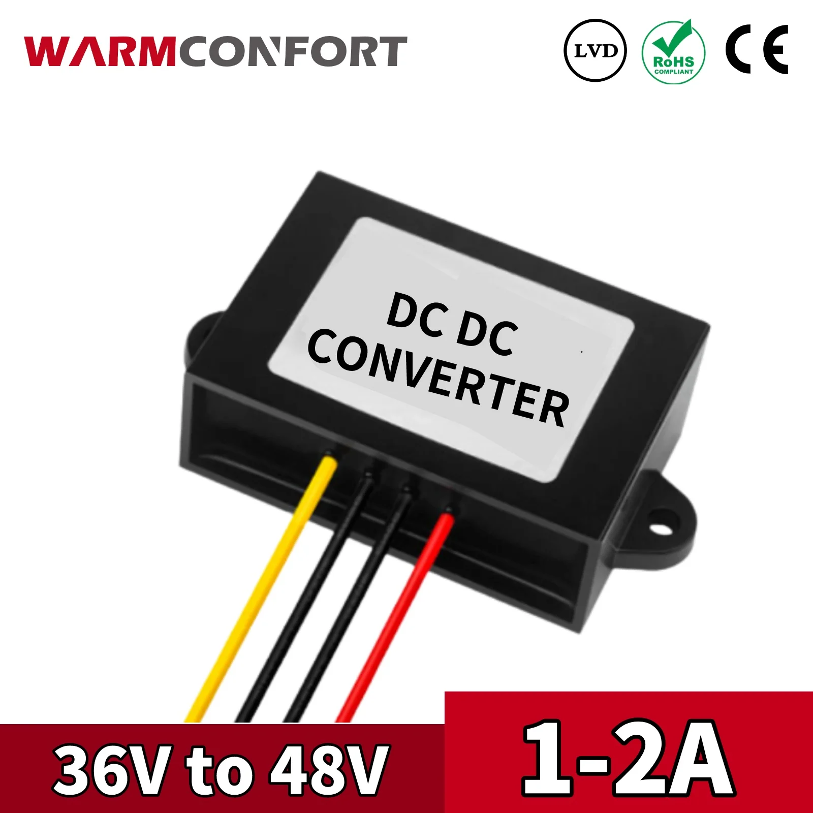 

Warmconfort DC 36V to 48V 1A 2A DC Step-up Power Converter Regulator 48W 96W Car Laptop Power Supply CE RoHS