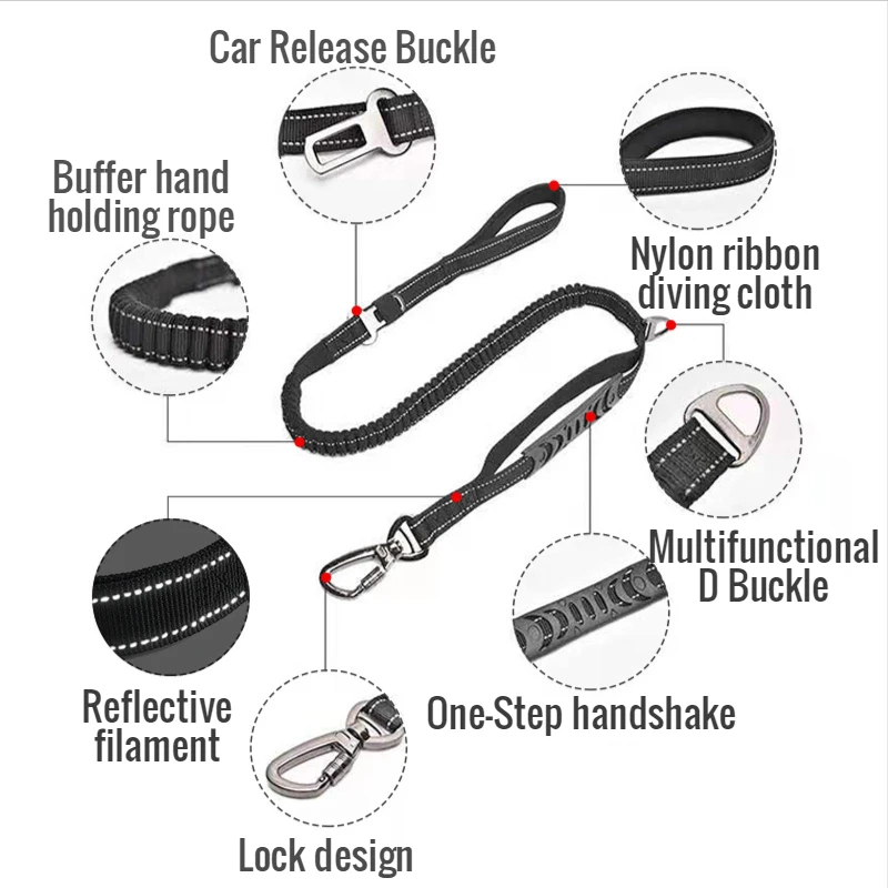 Скидка Гибкий поводок для собак, эластичная веревка для бега и ходьбы, для дрессировки, для средних и больших собак Скидка Гибкий поводок для собак, эластичная веревка для бега и ходьбы, для дрессировки, для средних и больших собак