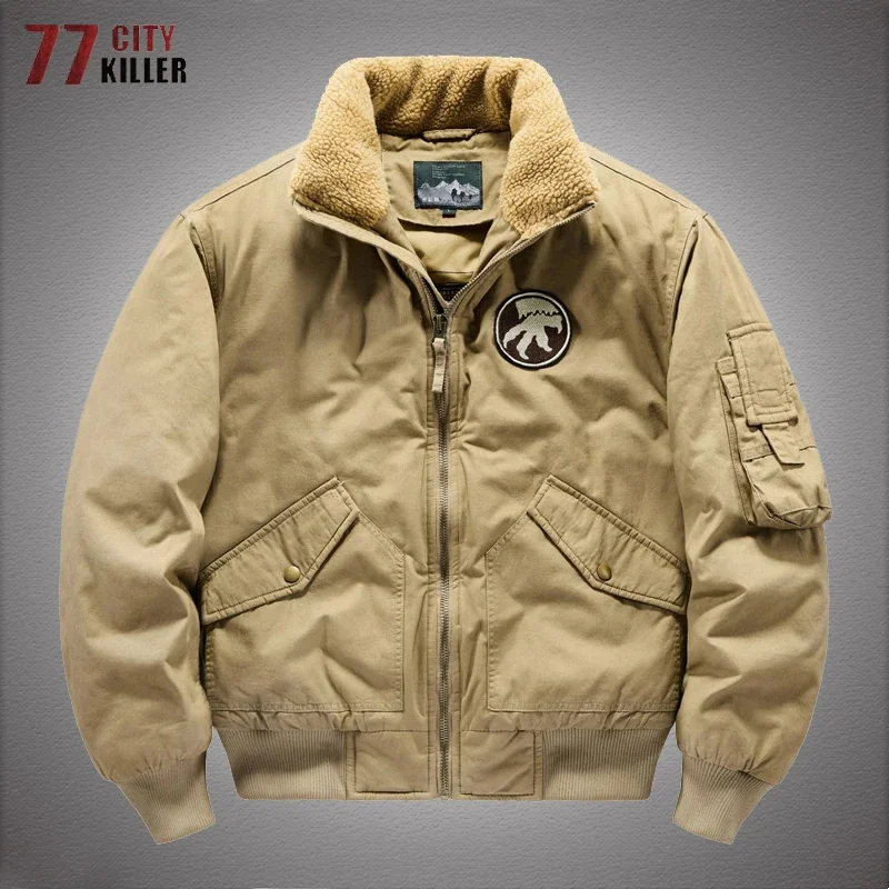 

Mens Winter Bomber Jackets Thicken Warm Tactics Military Coat Male Size M-5XL Causal Windbreaker Embroidery Outwear Chaquetas