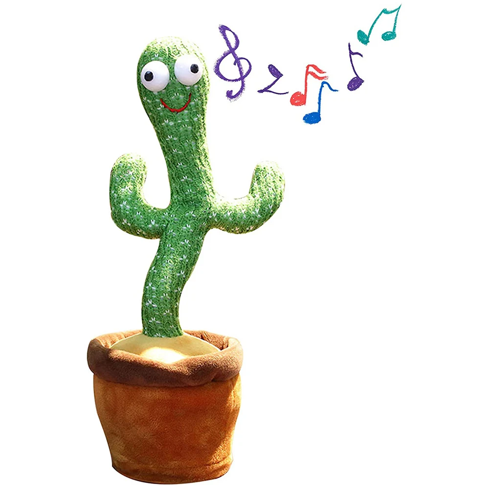 

Talking Dancing Cactus Plush Toy Electronic Luminous Singing Recording Shake For Kids Funny Gift