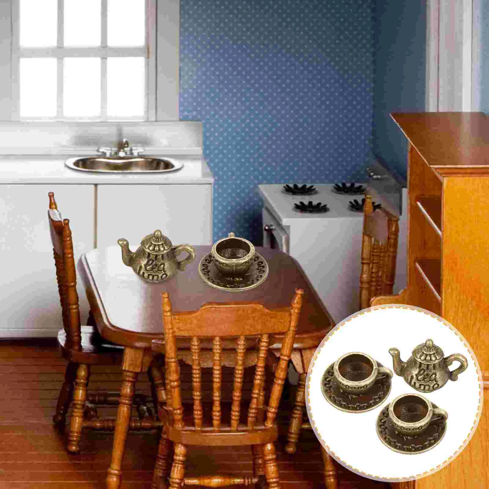 Чайная чашка для кукольного домика миниатюрные металлические мини-чашки