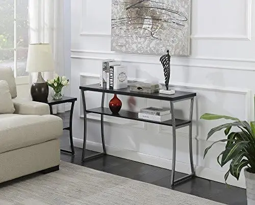 

Console Table, Faux Birch / White Frame