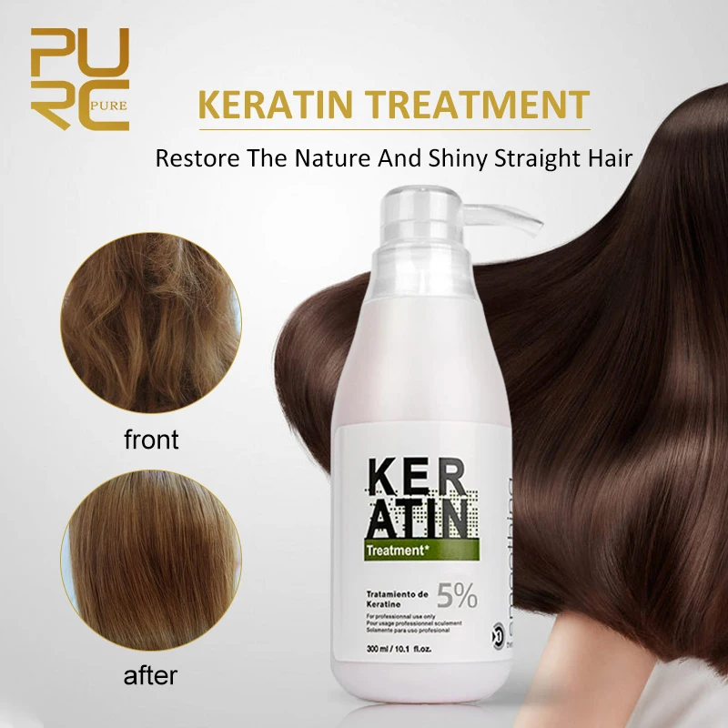 

PURC Brazilian Keratin Hair Treatment 12% Straightening Smoothing Treatment for Curly Frizzy Hair Care Products Professional 5%