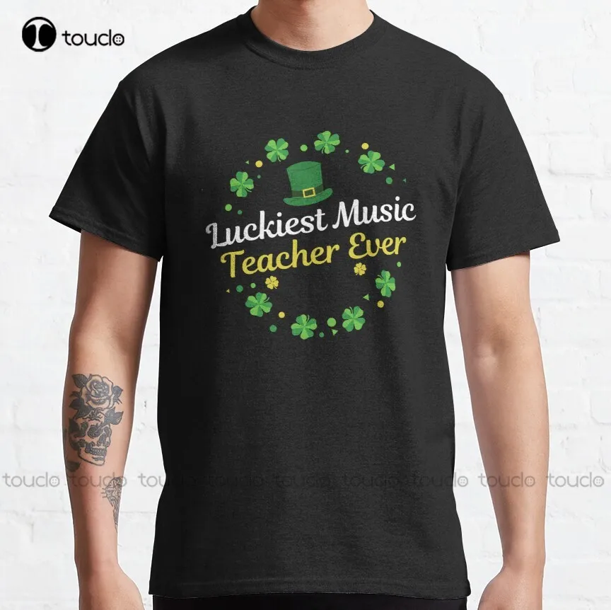 

Luckiest Music Teacher Ever Classic T-Shirt Men'S Golf Shirts New Popular Funny Art Harajuku Streetwear Cartoon Christmas Gift