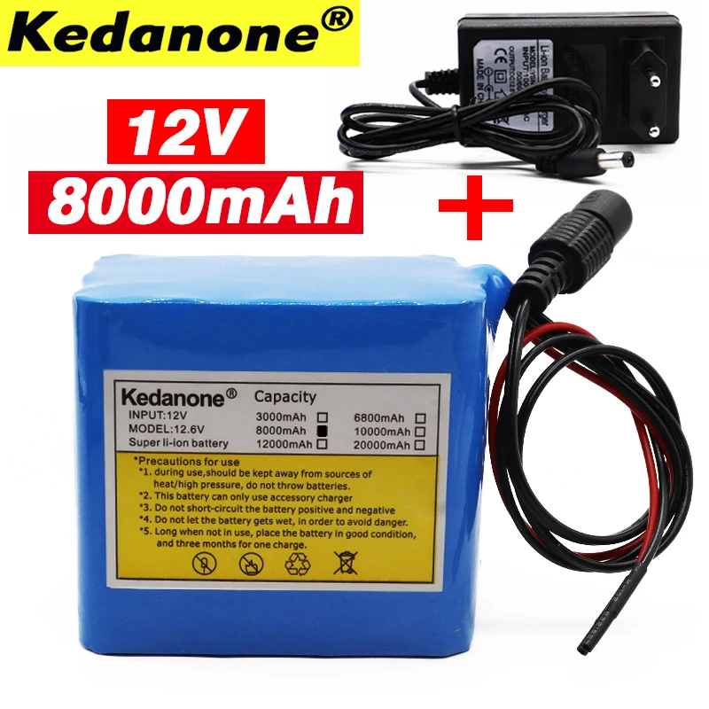 

100% New Original 12V 8AH 18650 Lithium Battery 12.6V 8Ah Li-ion Battery Suitable for Electrical Equipment