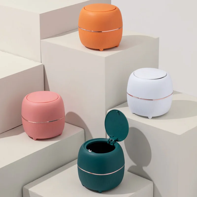 

New Nordic Style Desktop Trash Can Creative Press Trash Can Office Home Mini Trash Can