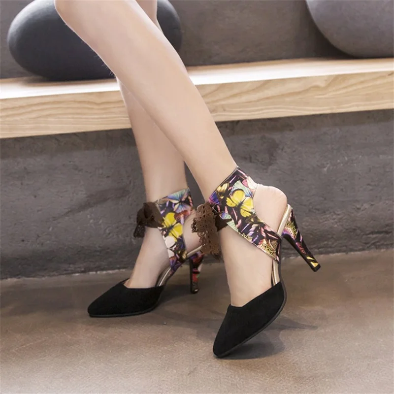 Plus Size 34-44 OL Sandals For Women OfficeShoes Thin heel 8cm High Heels Woman Party Shoes Sexy Summer Pumps Female Club Shoes