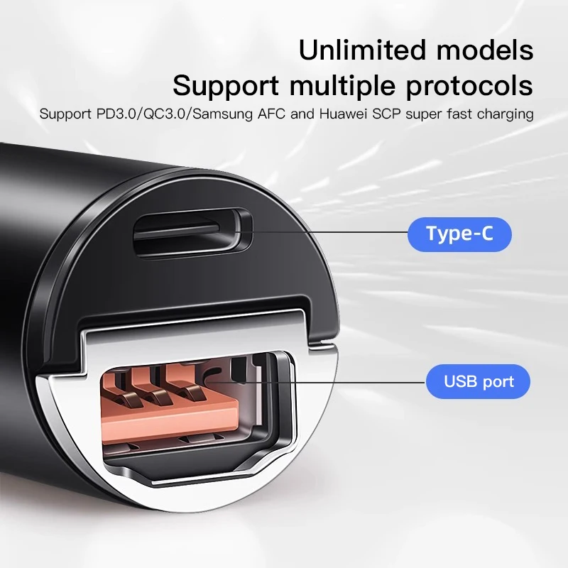 Автомобильное мини-зарядное устройство Stealth USB Type-C адаптер для быстрой зарядки