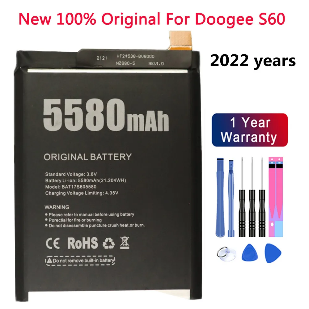 

2022 год оригинальный аккумулятор высокого качества Для Doogee S60 / S60 Lite BAT173605580 5580 мАч сменные батареи аккумулятор + Инструменты