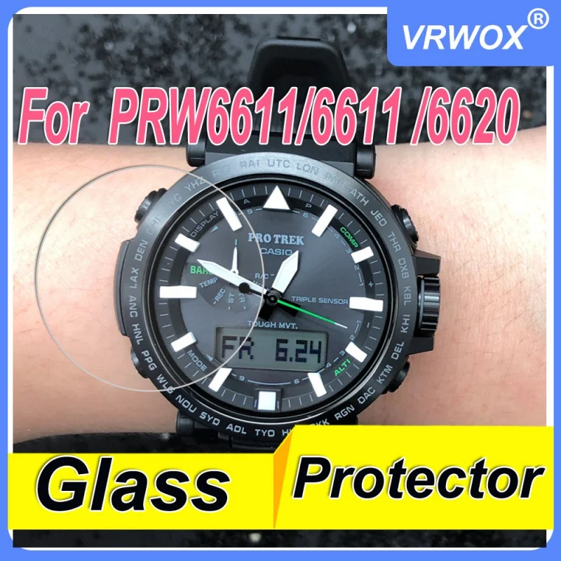 

2Pcs Glass Protector For PRW-6621/6611Y-1/6620YFM PRW-70 PRW73XT Tempered Screen Guard For Casio GShock