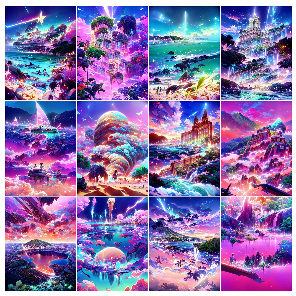 

YOUQU Full Diamond Painting Landscape “Colorful Wonderland” Resin Diamond Embroidery 5d Diy Painting Handmade DIY Art Gift