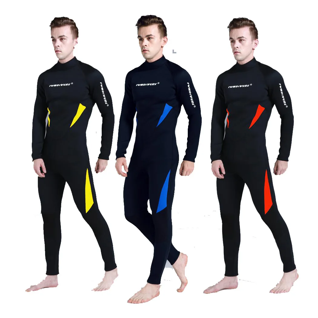 3MM Neoprene Long Sleeve Triathlon Bathing Wetsuit For Men Keep Warm Swimming Scuba Surf Snorkeling Spearfishing Diving Clothes