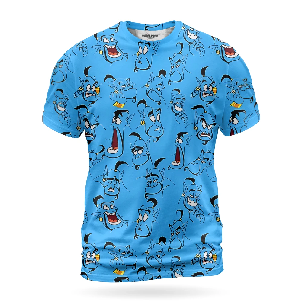 T-shirt unisexe à col rond imprimé en 3D pour enfants haut cosplay Aladdin Kawaii rue loisirs sport couple été nouveau